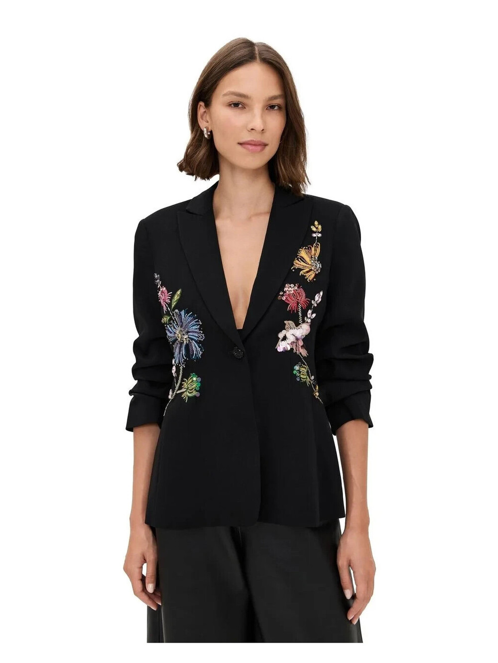NEW, Cinq a Sept Women's Floral Mixed Media Cheyenne Blazer Sz 12 #SJ2699
